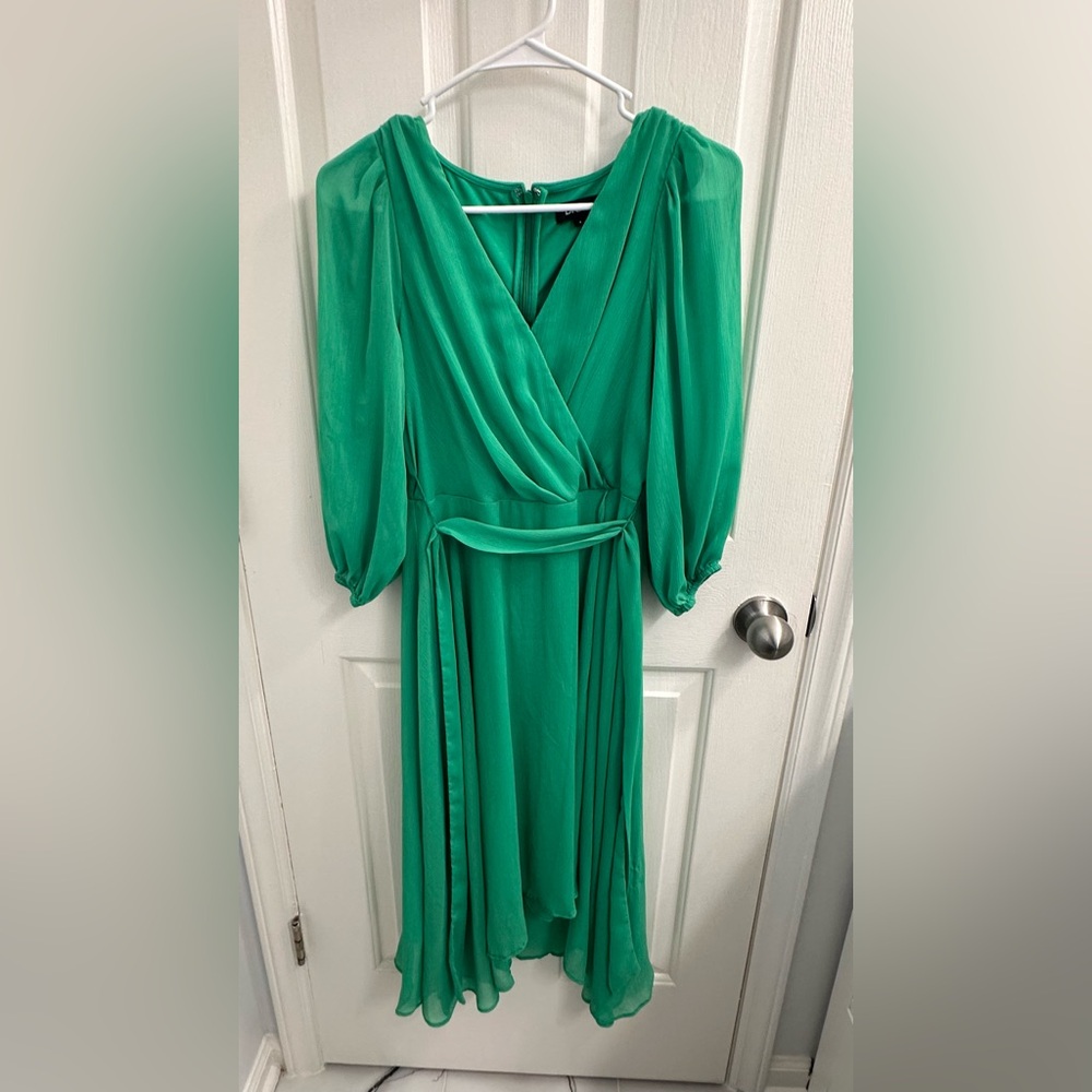 Elegant Green Wrap Dress